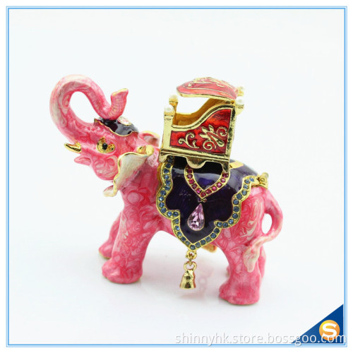Handmade Elephant With Chair Metal Jewelry Box For Tourism Gifts SCJ814